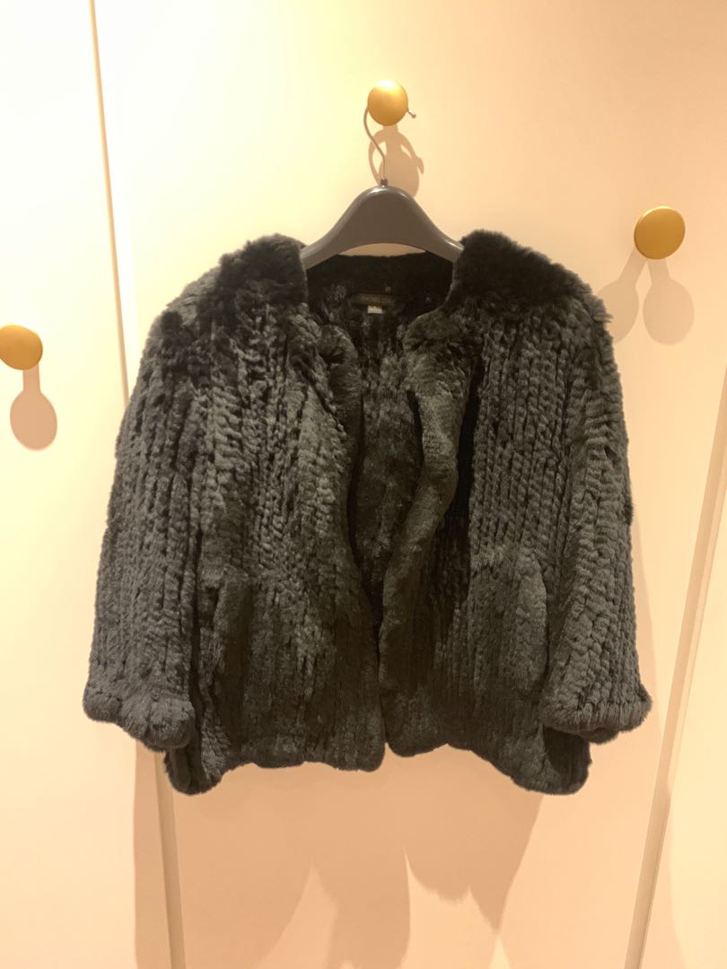 Rachel zoe clearance rabbit fur jacket