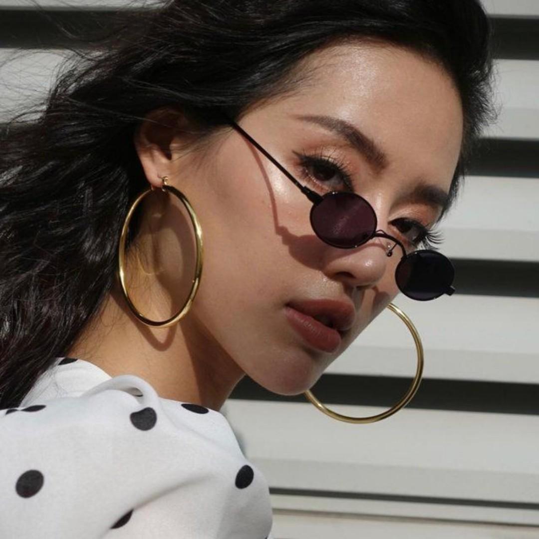 Small oval shaped sunglasses cheap