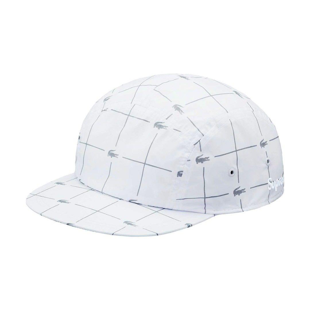 supreme lacoste reflective grid nylon camp cap blue