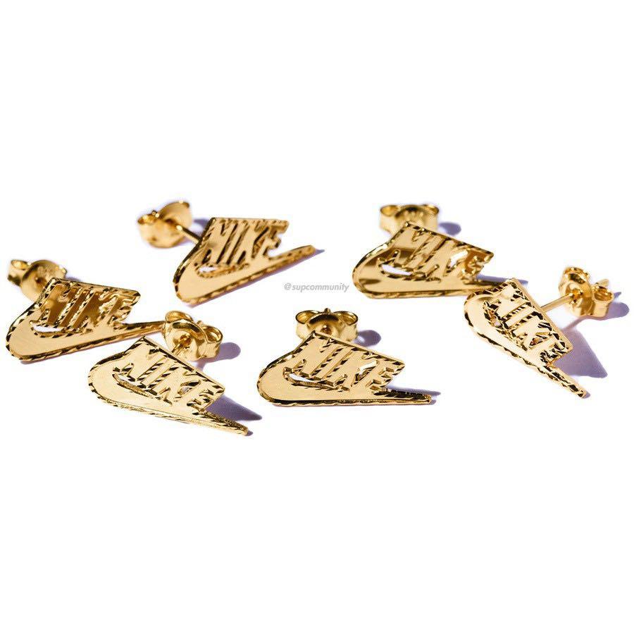 supreme nike 14k gold earring gold