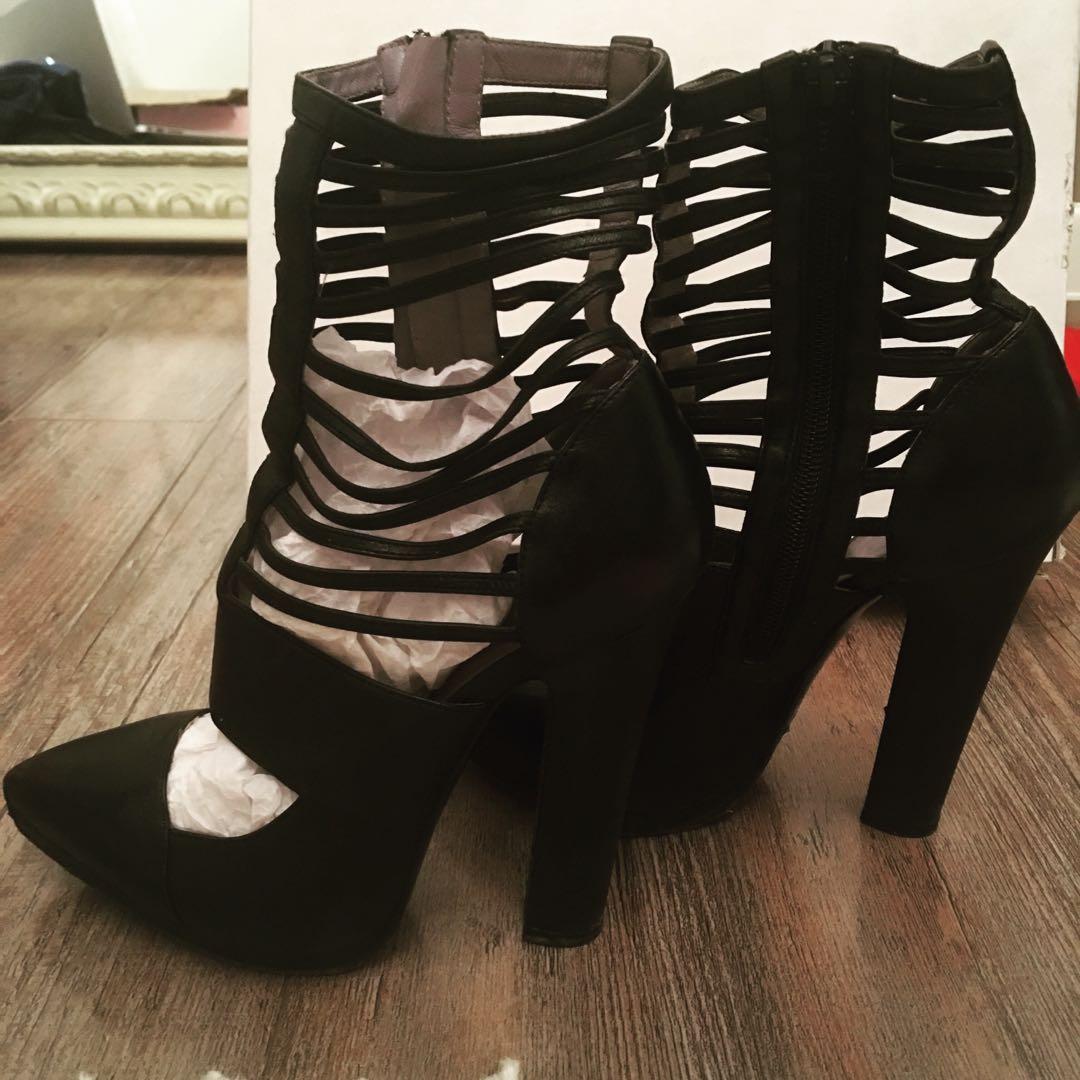 versace lace up heels
