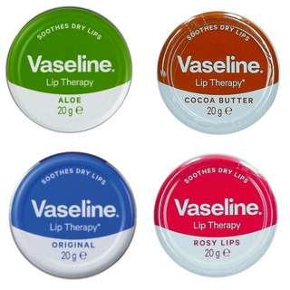 Vaseline Lip Therapy Aloe Vera / Rosy Lips / Cocoa Butter / Original 20gr