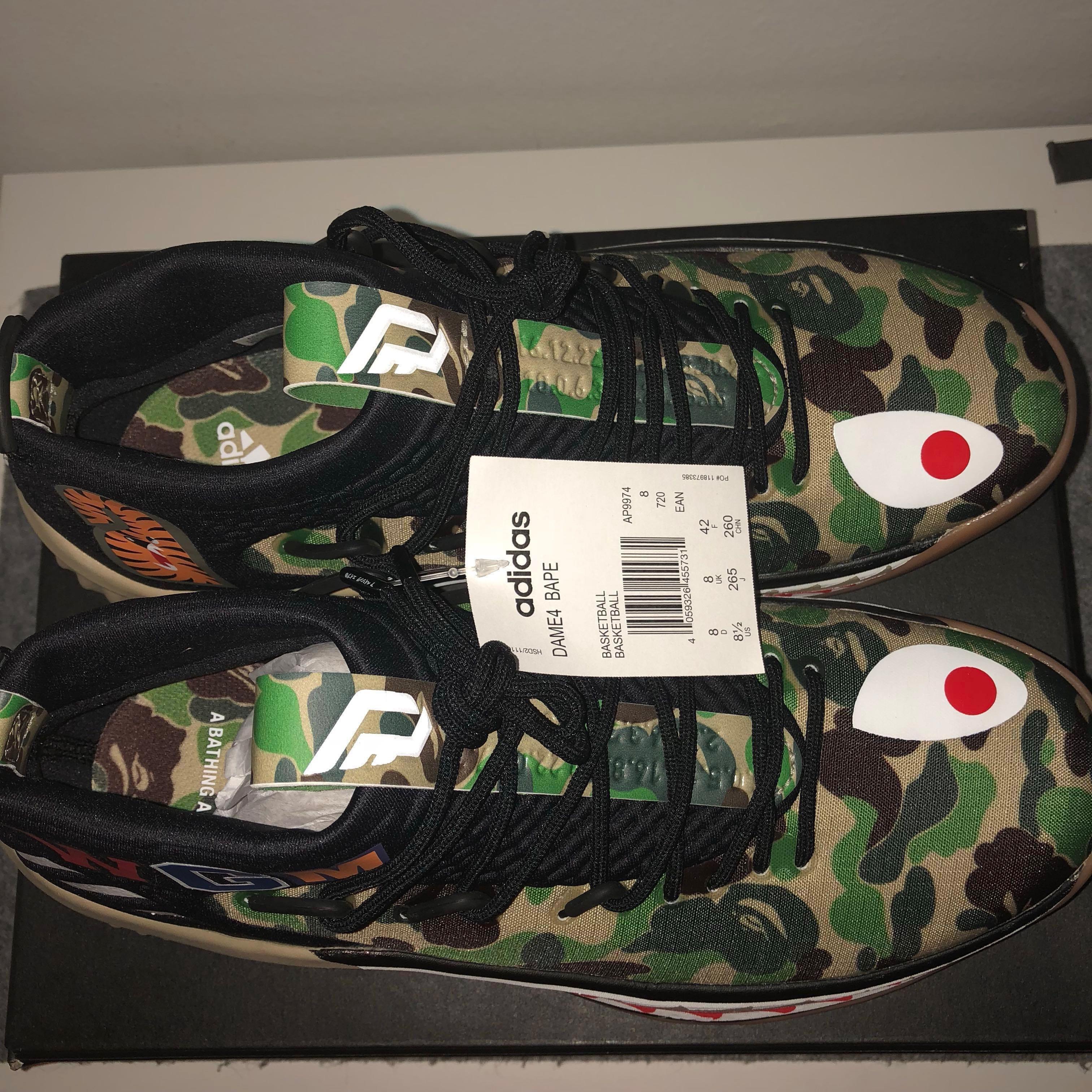 Adidas Dame 4 x Bape Green