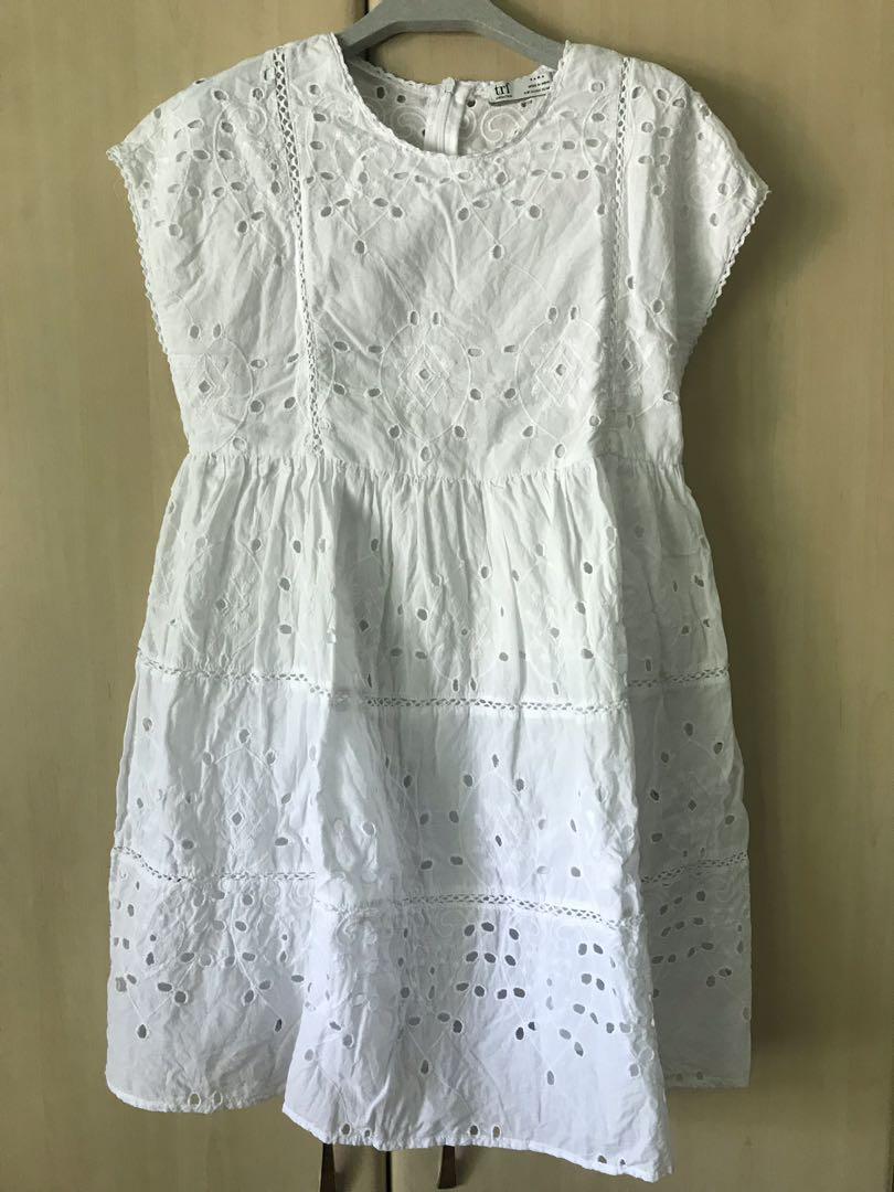 white broderie dress zara