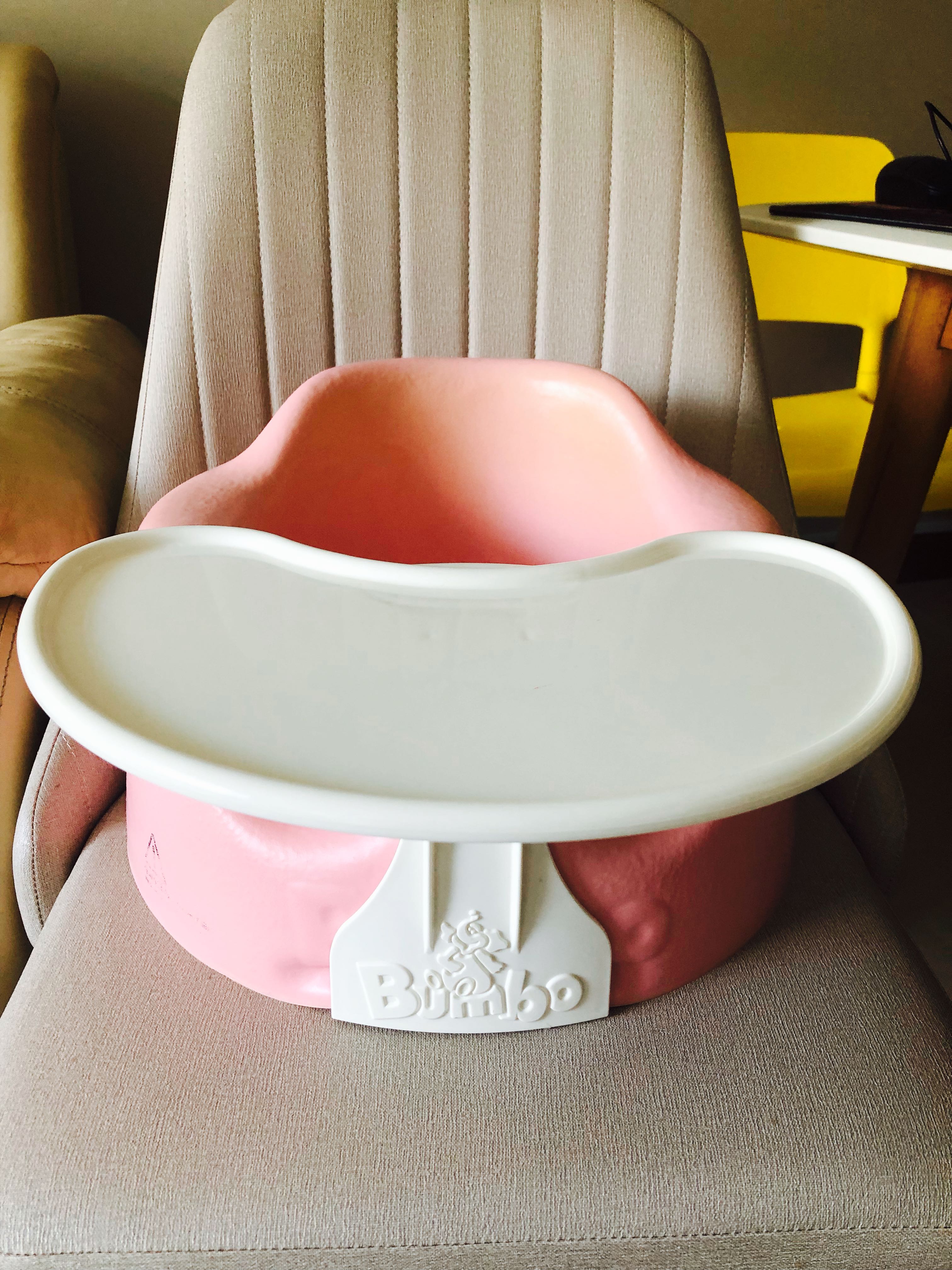 Baby Bumbo Pink Chair With White Tray
