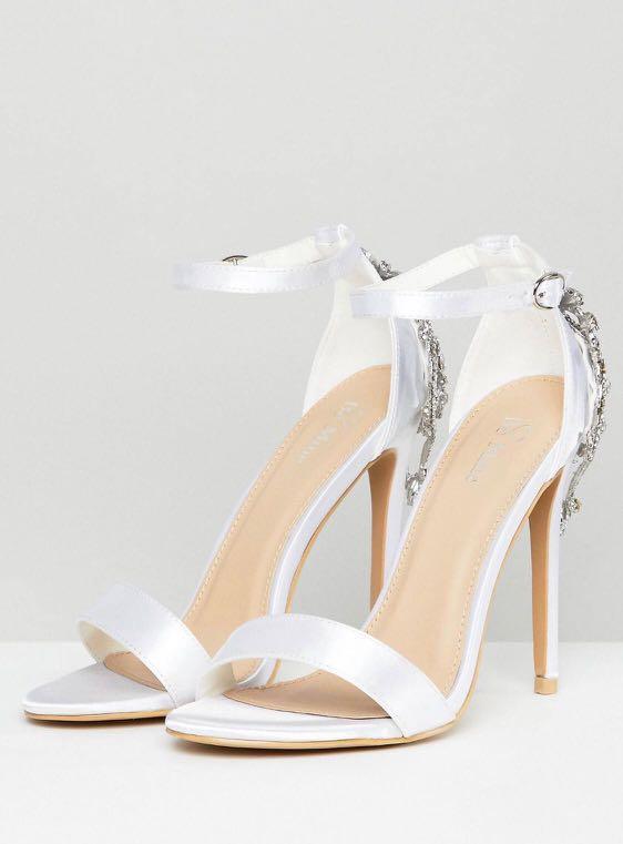 Be Mine Bridal Alina Ivory Satin Embellished Heeled Sandals Women s Fashion Footwear Heels on Carousell