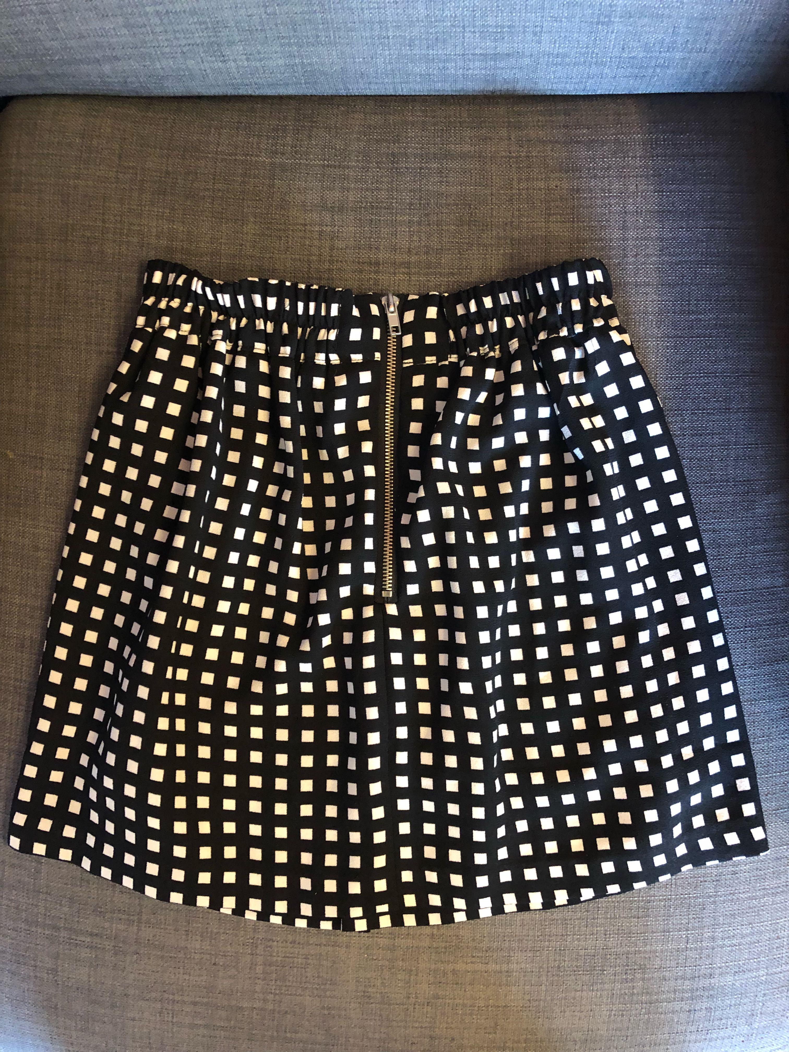 plaid pleated skirt zipper
