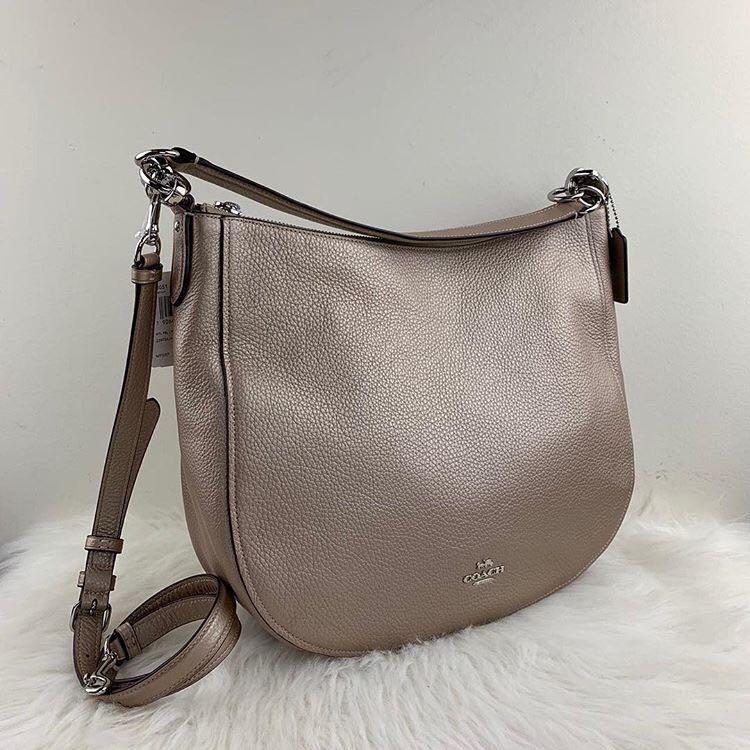 Coach elle hobo top platinum