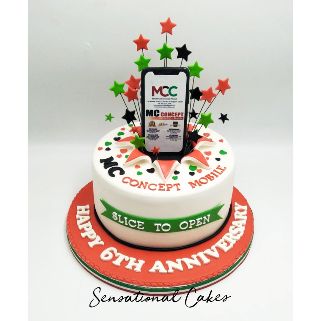 Corporate Cake Anniversary Mc Concept Mobilte Theme Custom Cake
