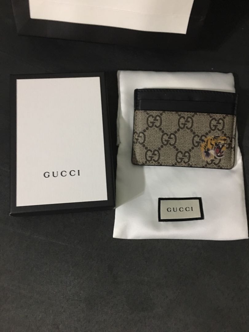 Gucci Card Holder Tiger, Luxury, Bags & Wallets on Carousell