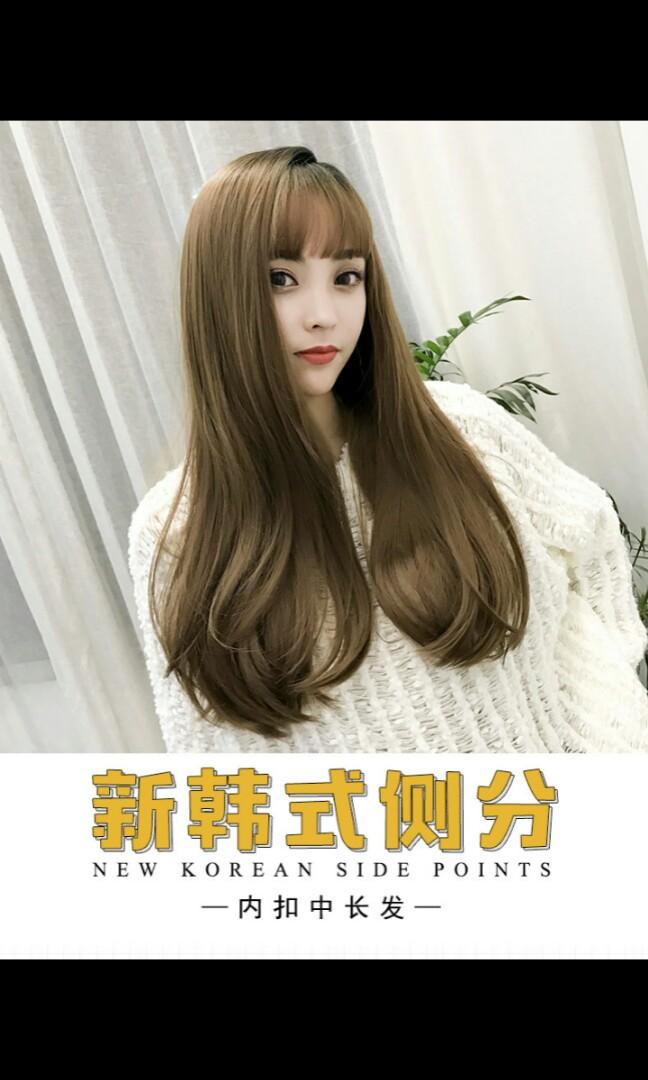 No Instocks Preorder Korean Air Bangs Mid Length Straight Buckle