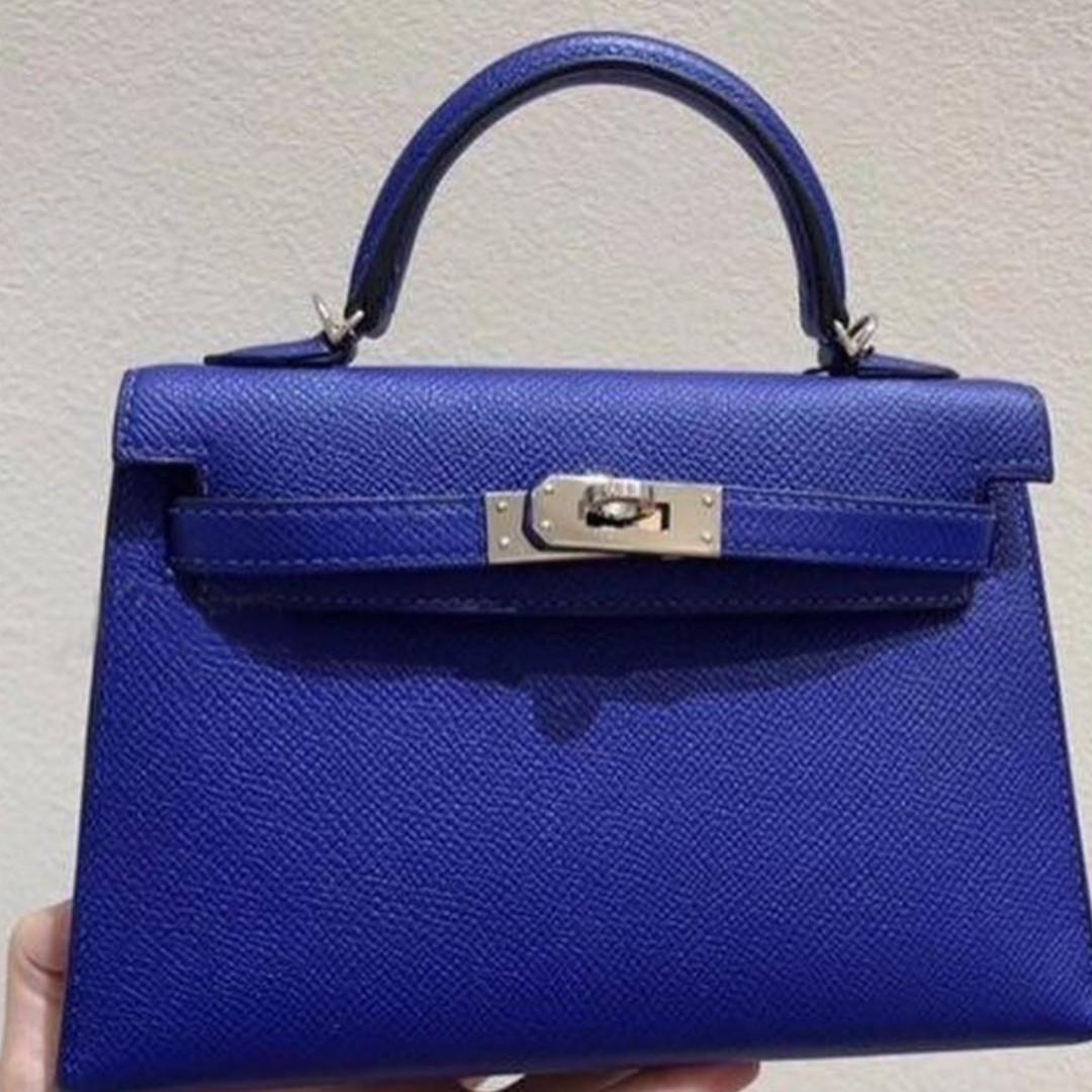 Hermes Kelly 20 mini Kelly Blue Electric Luxury Bags Wallets