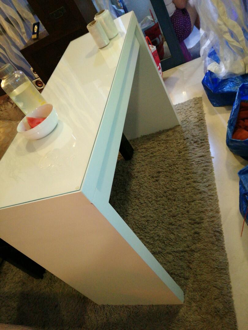 Ikea side table with glass top, Furniture & Home Living, Furniture