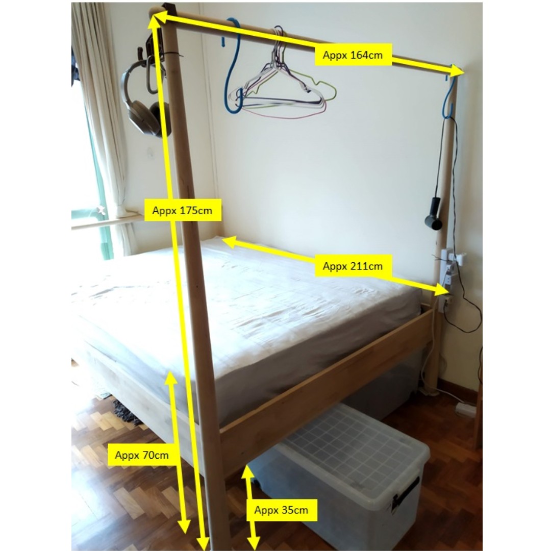 Ikea Tall Bed Frame Queen Size For Sale Furniture Beds Mattresses On Carousell