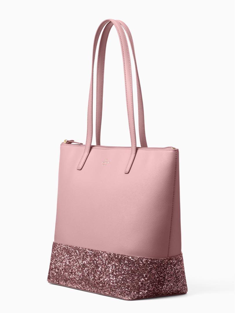 kate spade pink glitter purse