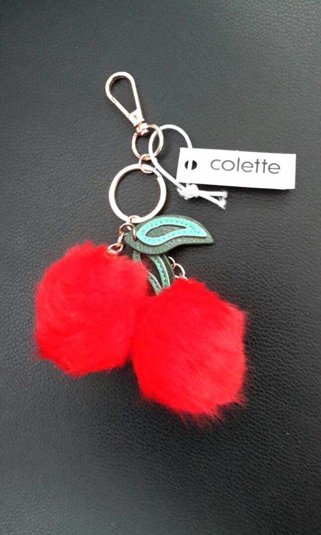 Cherry pom pom keychain online