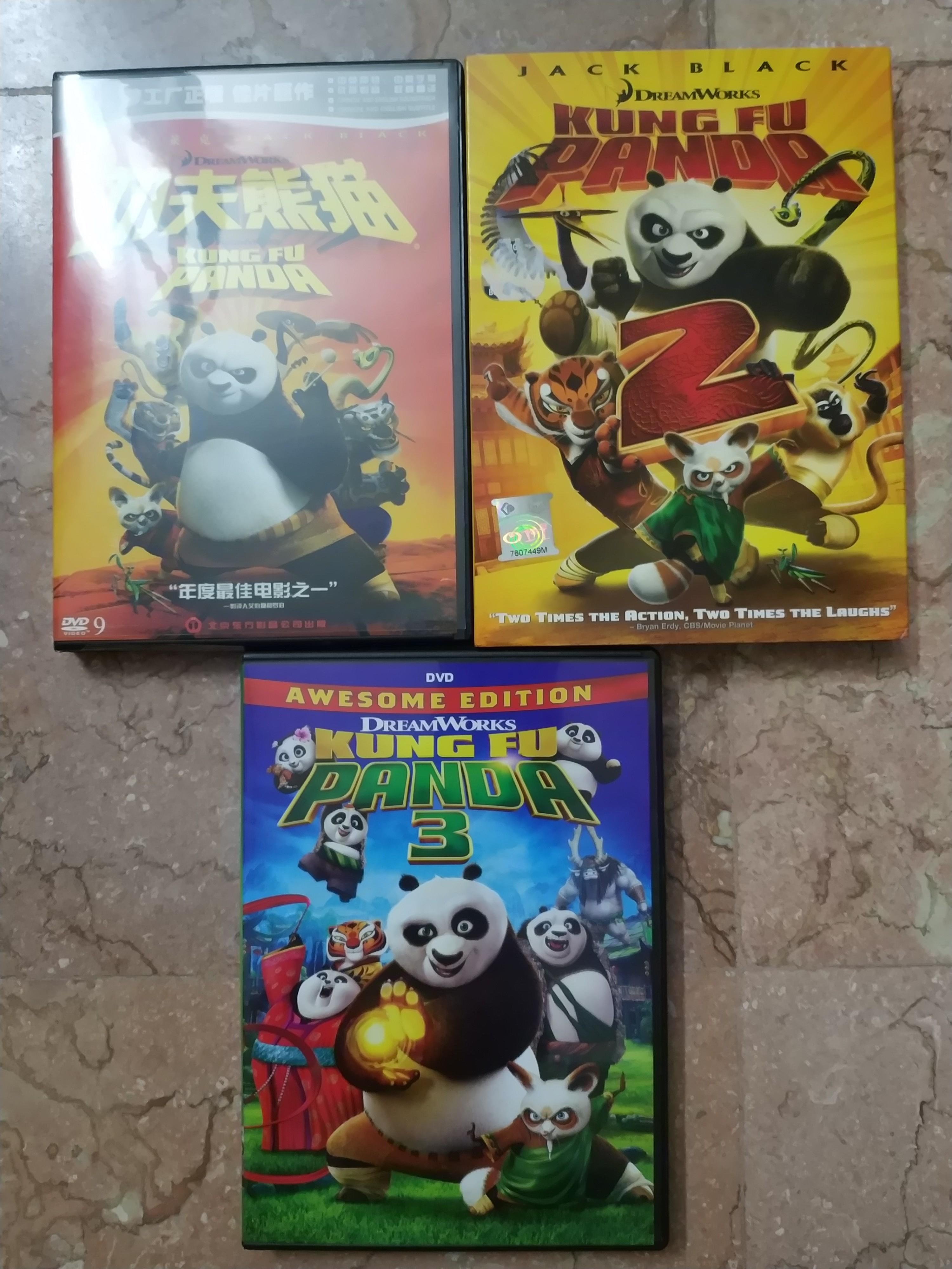 Kung Fu Panda 1,2,3 DVD movies, Music & Media, CDs, DVDs & Other Media ...
