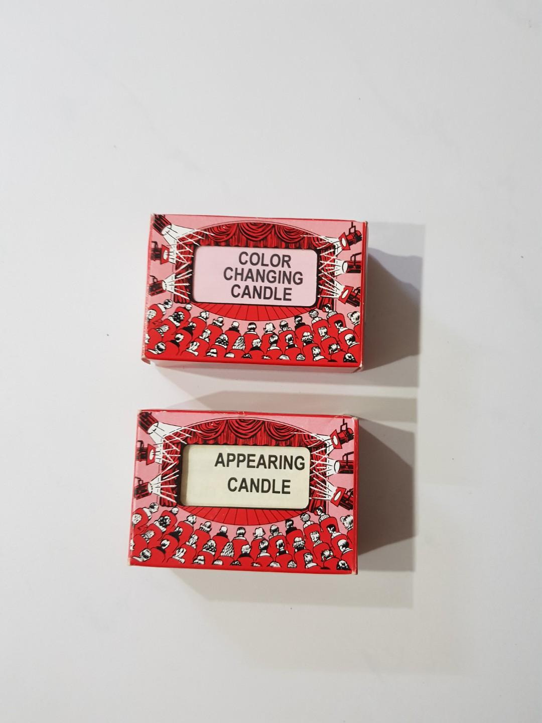 Magic tricks (Category: Everything Else) located in Singapore. Submitted by kc81 (Listing ID 203515992, Image 2). Description: 1) Double color changing silks (Magic by Gosh) $12 2) Fickle fire (Magicmania) $50 3) Color changing candle (Red to White) $15 4) Appearing candle (White) $10 5) 2 X Magnetic ring $5 each Self collection at bukit panjang.