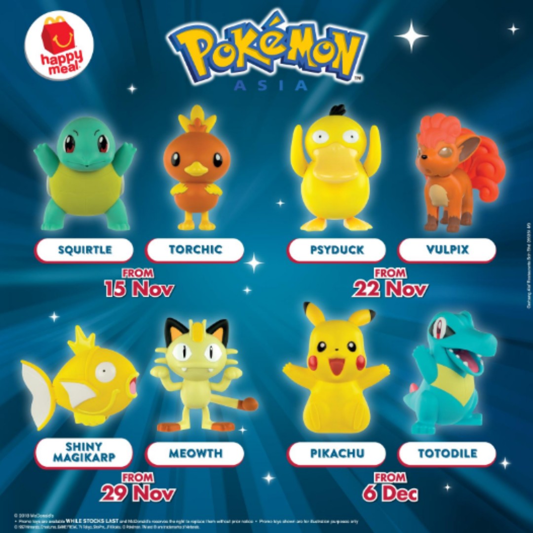 McD Toys [Pikachu/Totodile/Phyduck/Vulpix], Mainan & Game