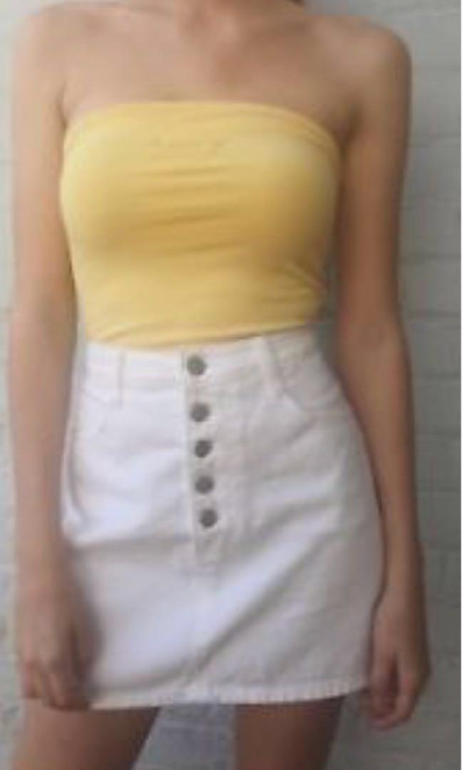 yellow honey tube top
