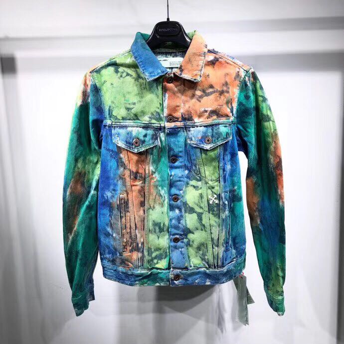 off white multicolor denim jacket