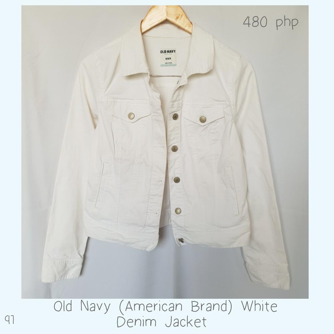 Old Navy American Brand White Denim Jacket Women S Fashion Clothes Outerwear On Carousell