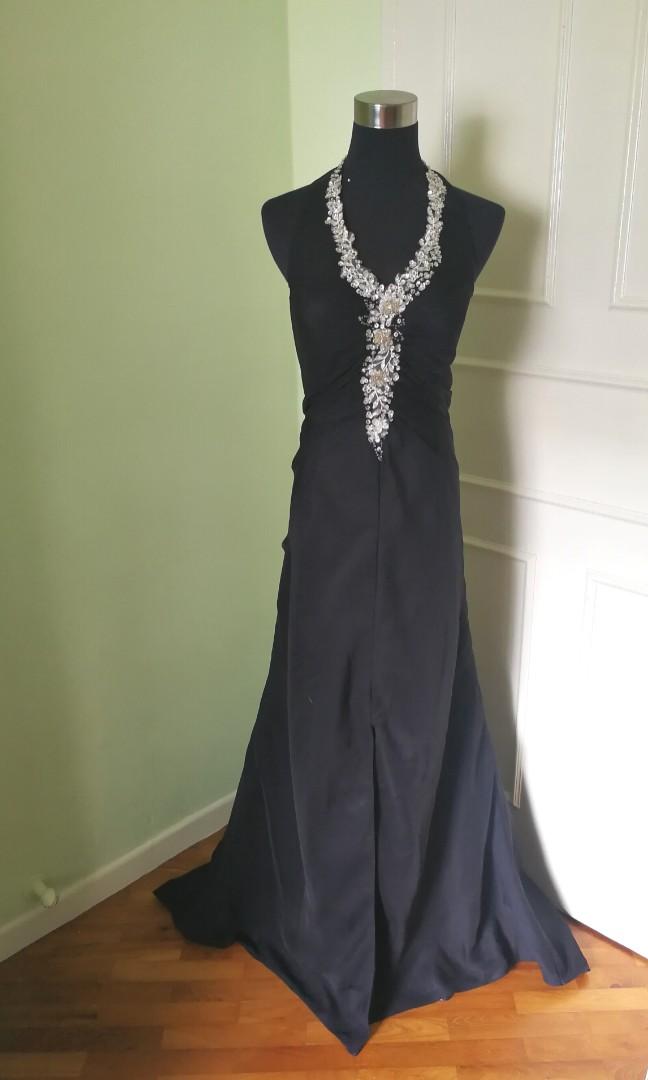 plus size black gown