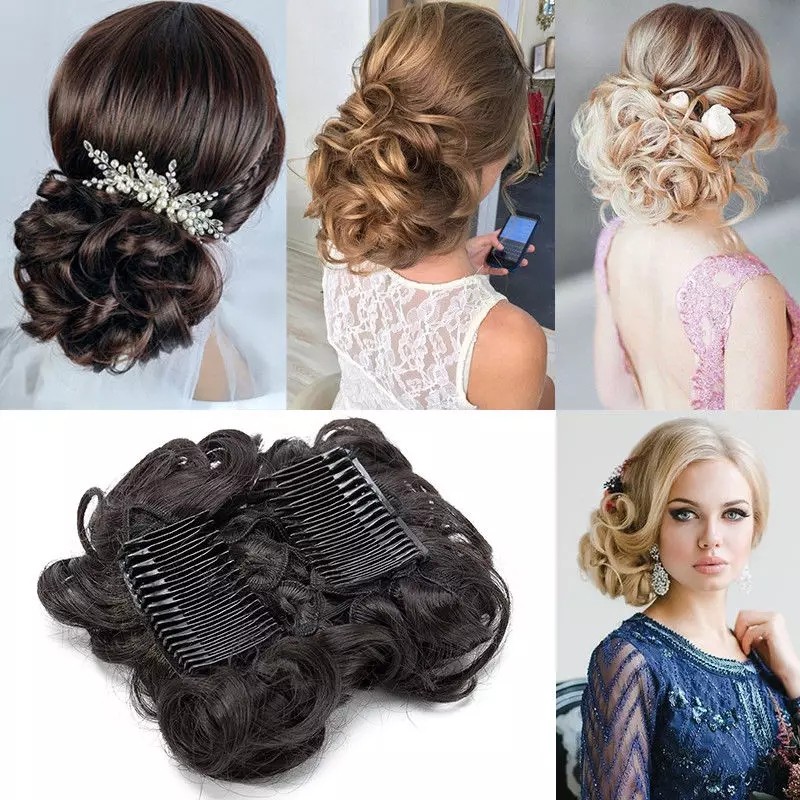 Po Large Comb Clip In Curly Synthetic Hair Pieces Chignon Updo