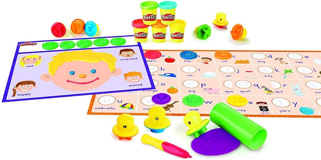 Play doh shape and top learn letters