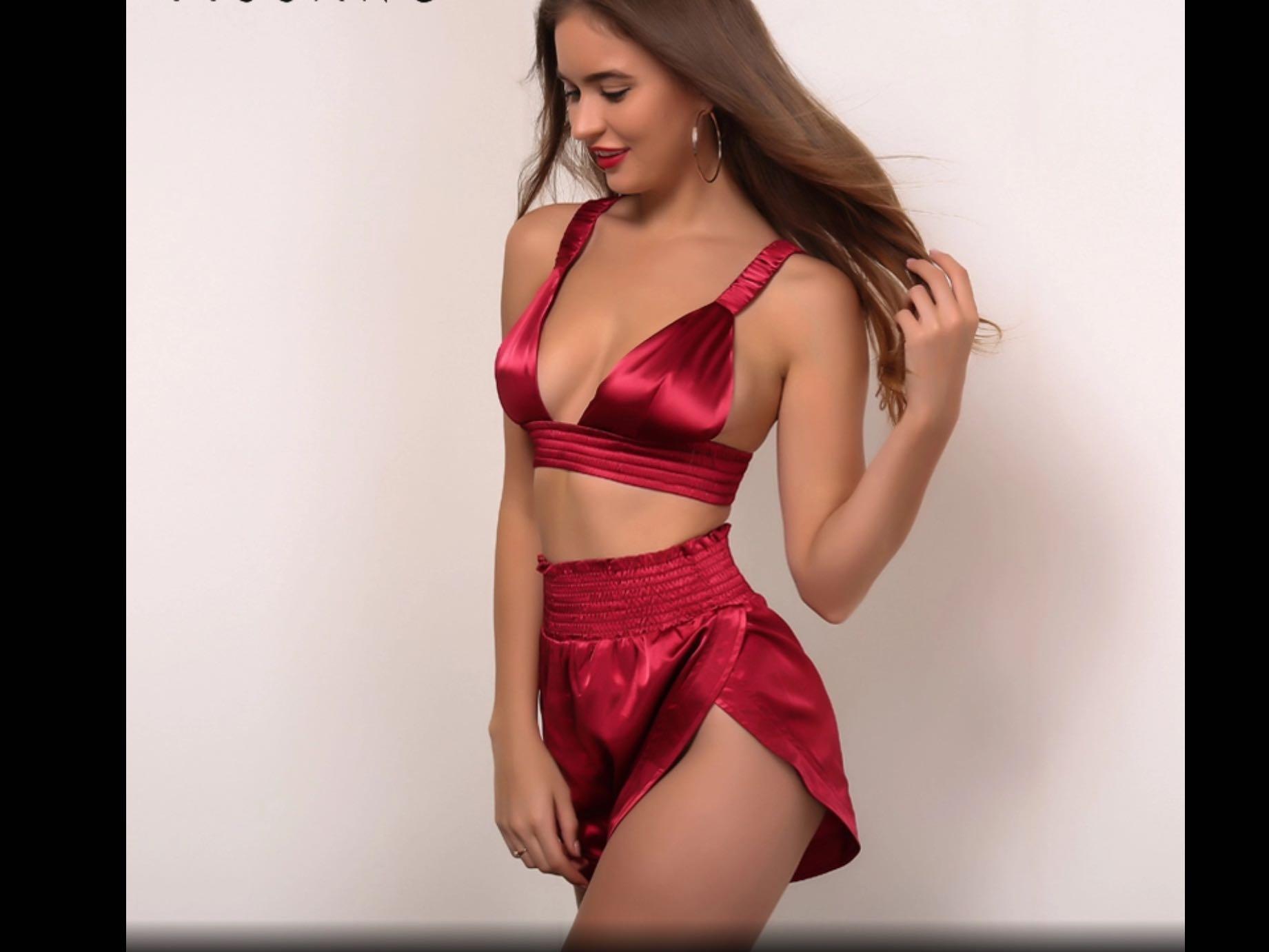 Silk bra and shorts hotsell