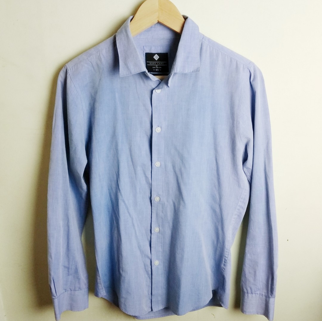 Light blue button down shirt, Men's Fashion, Clothes, Tops on Carousell