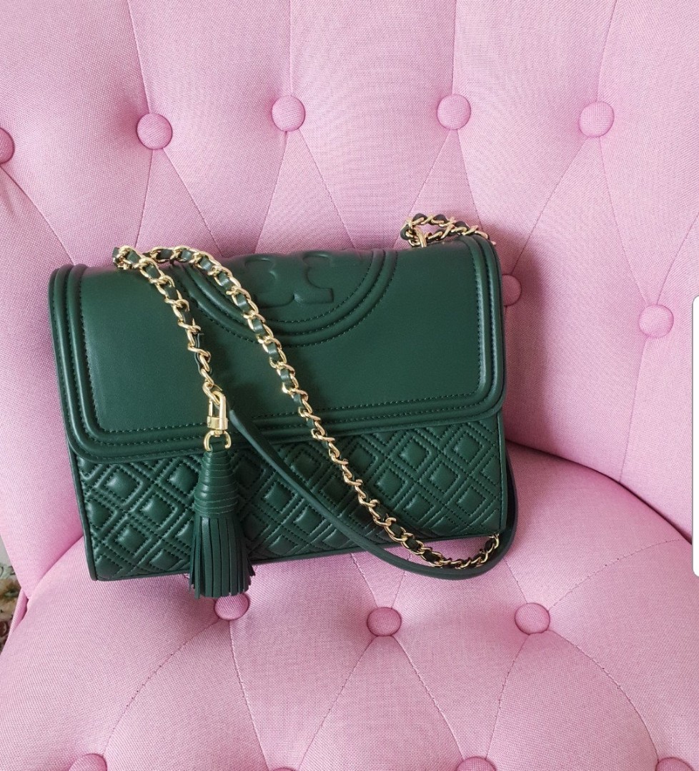 tory burch dark green bag
