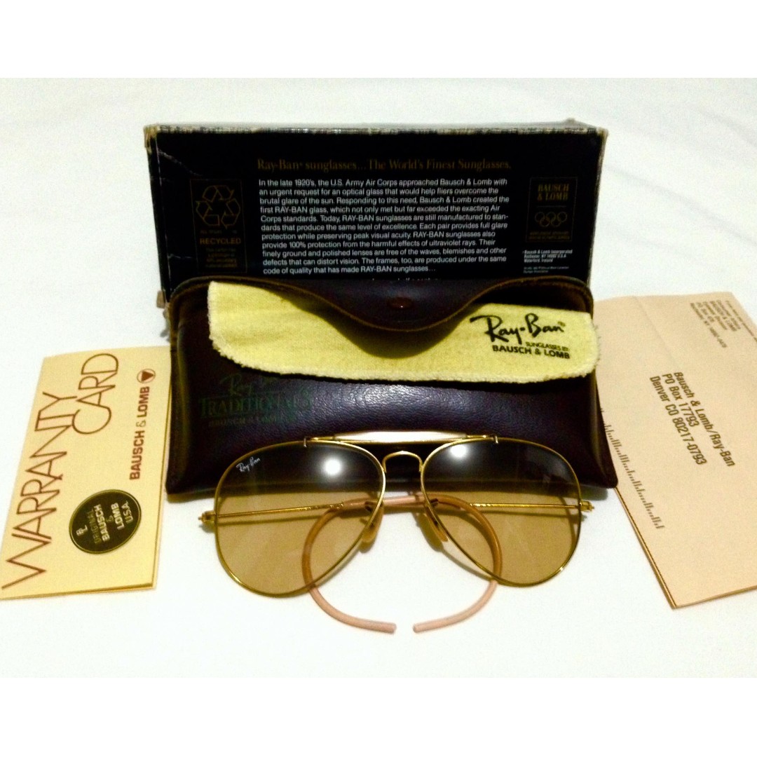 vintage bausch and lomb aviator sunglasses