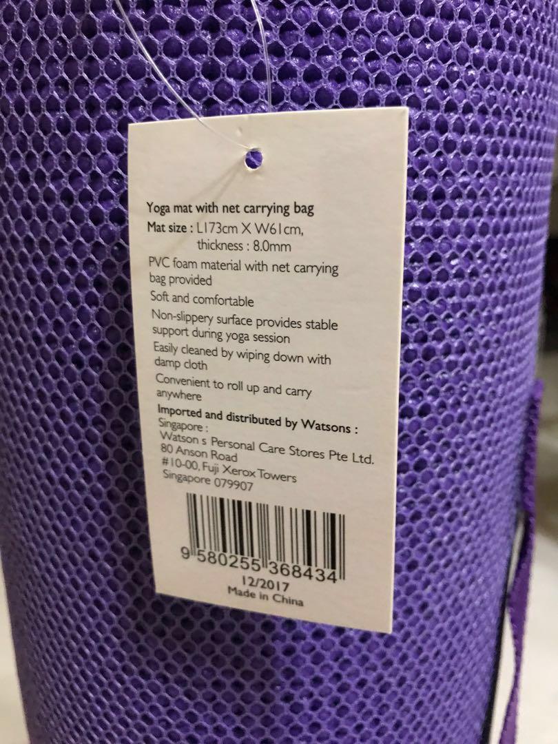 Watsons Yoga Mat 8mm Purple Sports Sports Games Equipment On Carousell