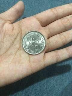 old singapore 50cents coin