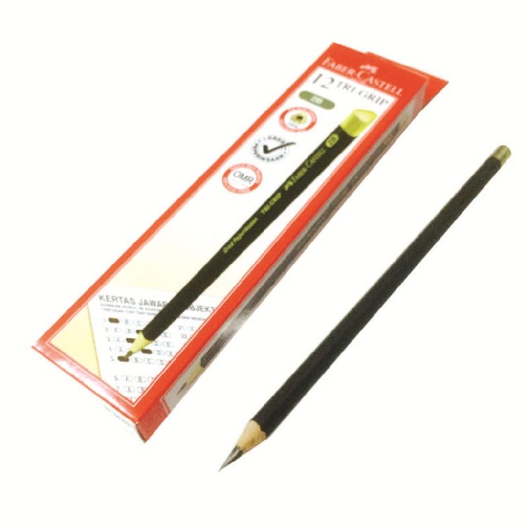 1 Box Faber Castell Tri Grip Exam Grade 2b Pencil For Office