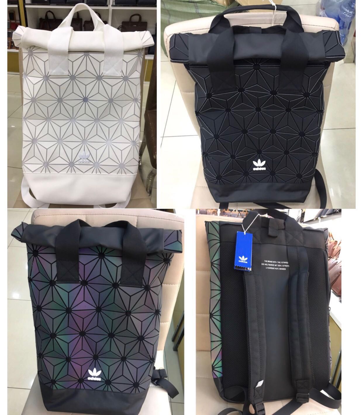 adidas originals hard geometric rolltop backpack