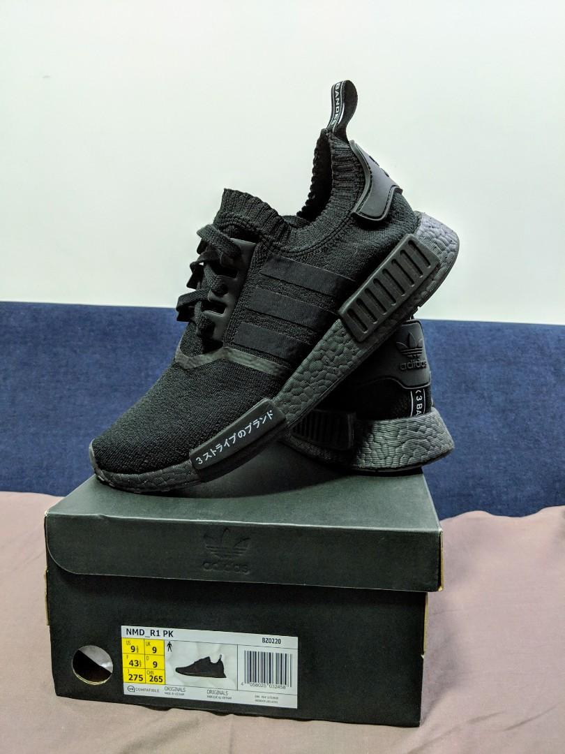 Adidas NMD PK Tokyo Triple Black 9 UK 9.5 US Men s Fashion Footwear Sneakers on Carousell