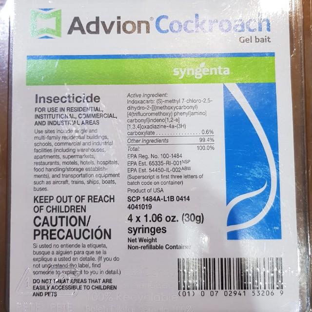 30 Advion Cockroach Gel Label - Label For You