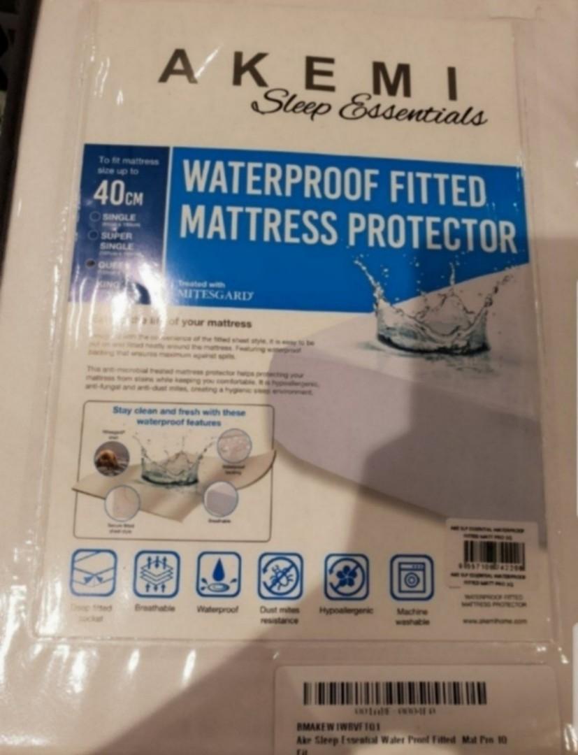 Akemi Waterproof Fitted Mattress Protector Furniture Home Decor