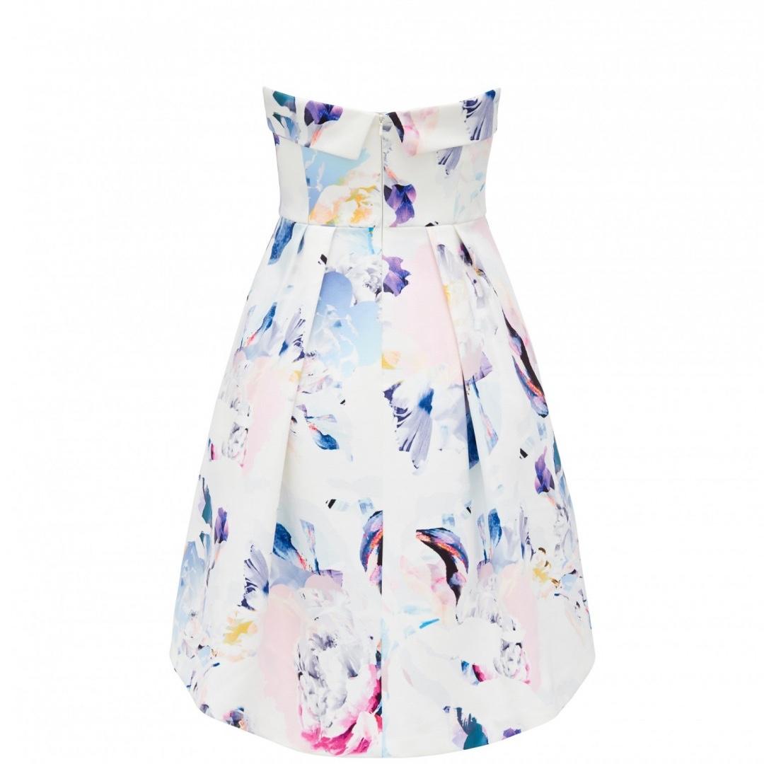 Alicia strapless prom dress digital floral print, Women's