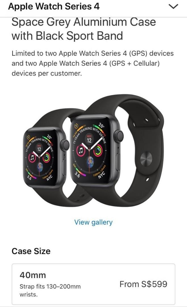 Apple Watch Series 4 Space Gray Aluminum Case with Black Sport Band 40mm Mobile Phones Gadgets Wearables Smart Watches on Carousell