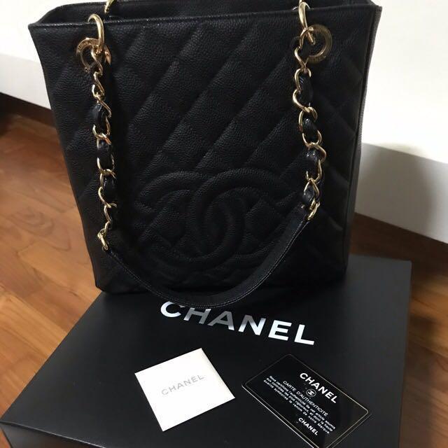 Chanel Grand Shopping Tote GST In Blue Jean Caviar With Shiny Silver  Hardware SOLD