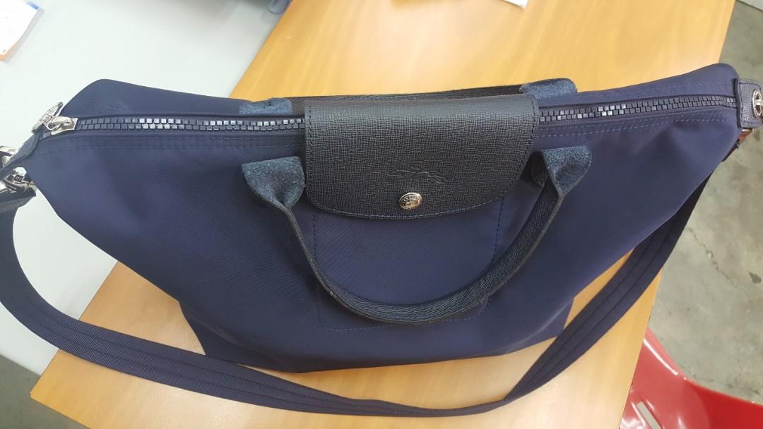 Longchamp Le Pliage Neo S size Navy Top Handle Bag Shoulder Tote Bag New