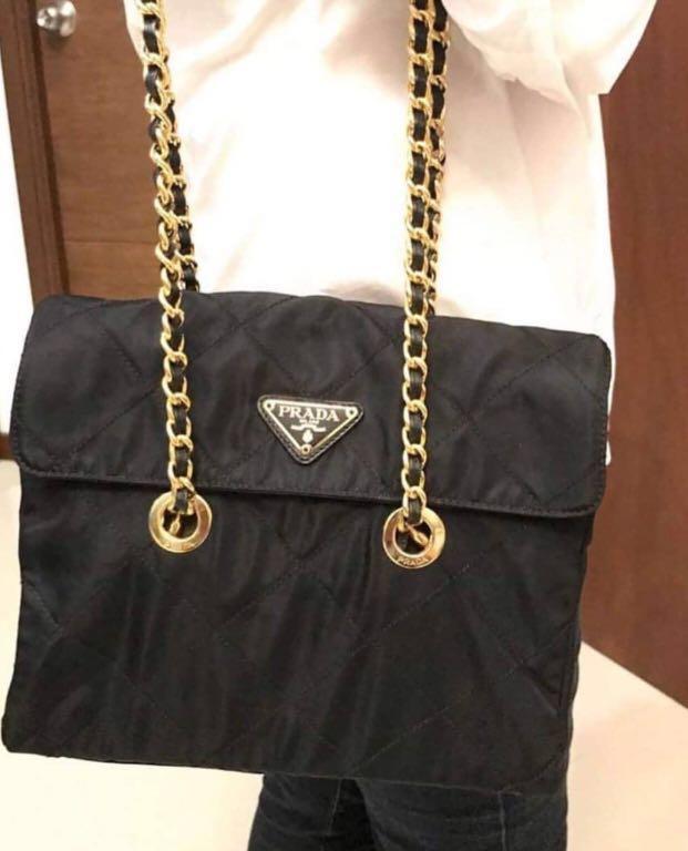 prada tessuto impuntu chain bag
