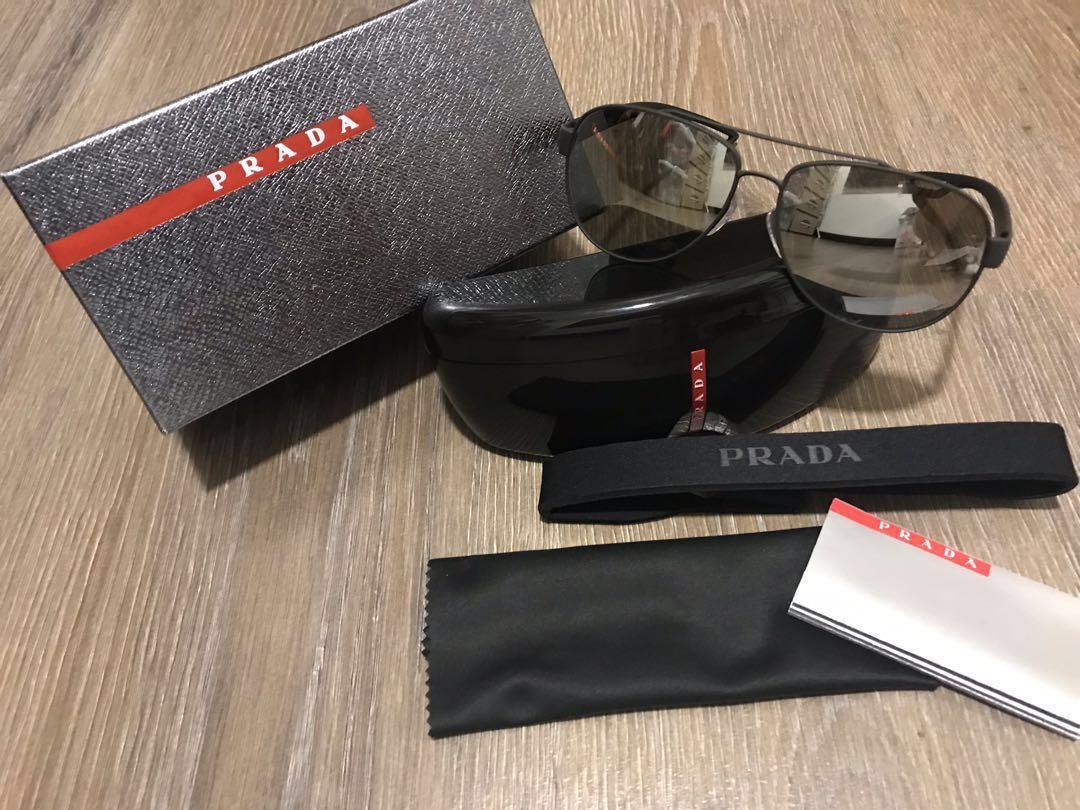 Genuine PRADA Sport Designer Black Shield Sunglasses Linea Rossa SPS 02M  1AB 3M1 | #1691945561