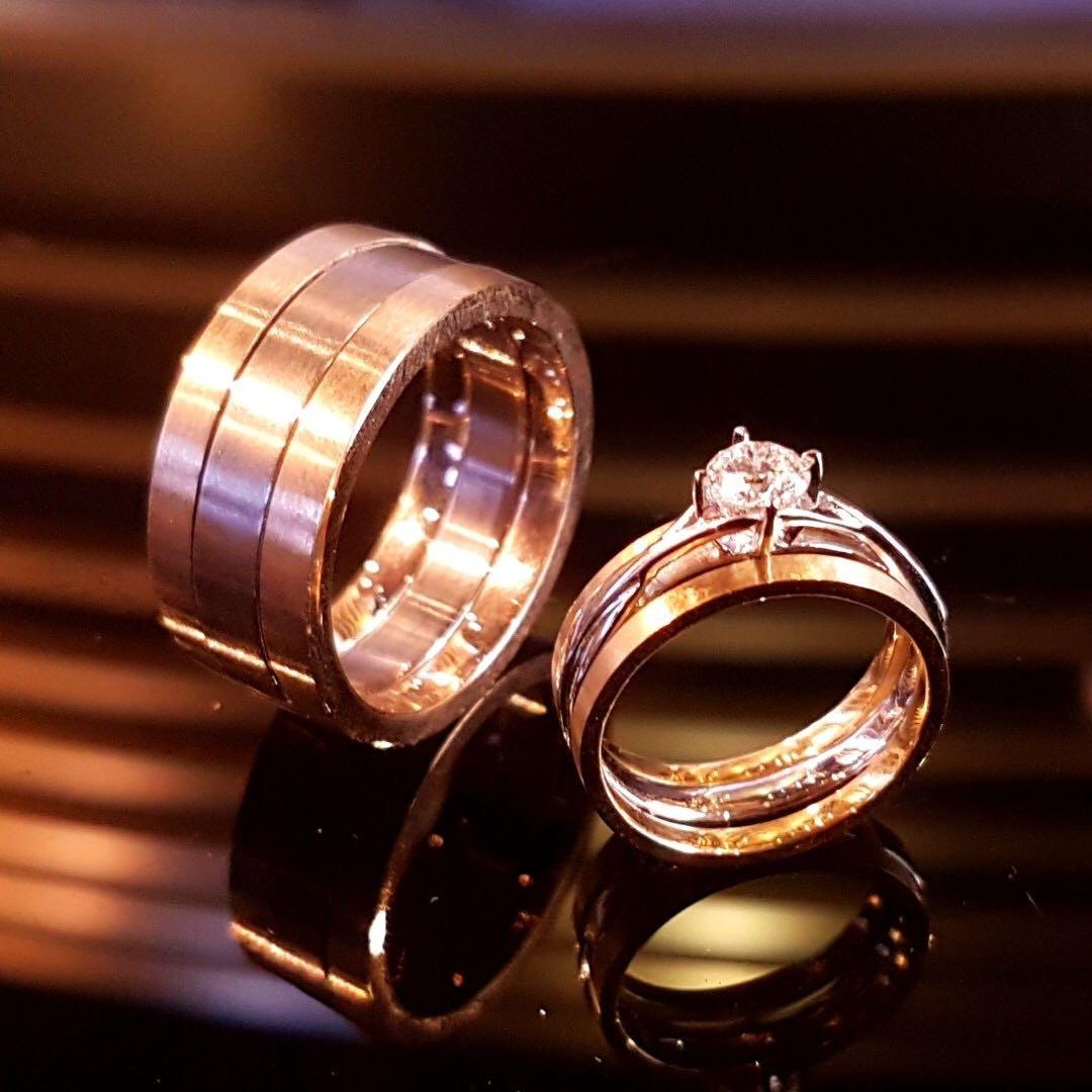 AUTIUM Stella Puzzle Wedding bands anniversary ring couple ring