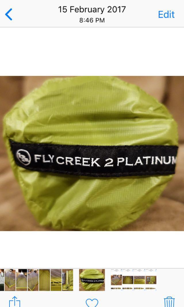 Big agnes fly creek UL2 platinum tent Sports Equipment Hiking Camping on Carousell