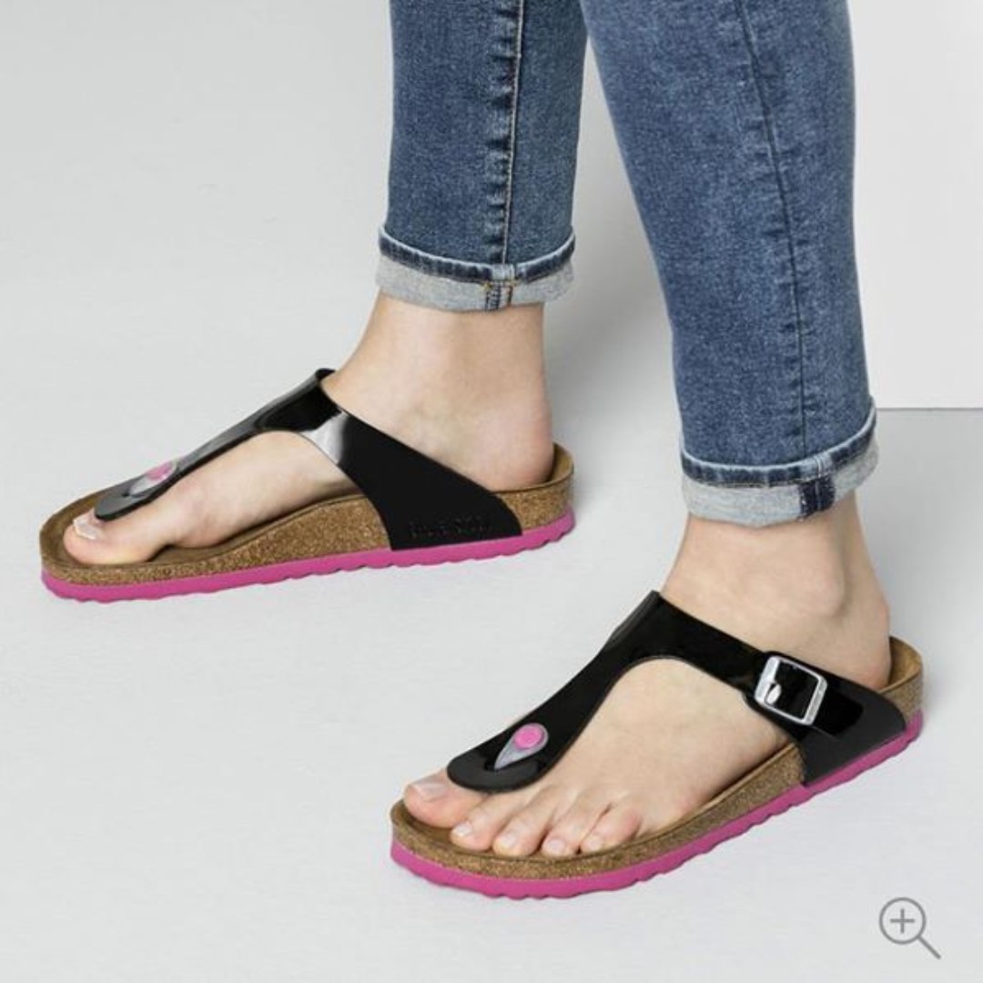 birkenstock gizeh black patent