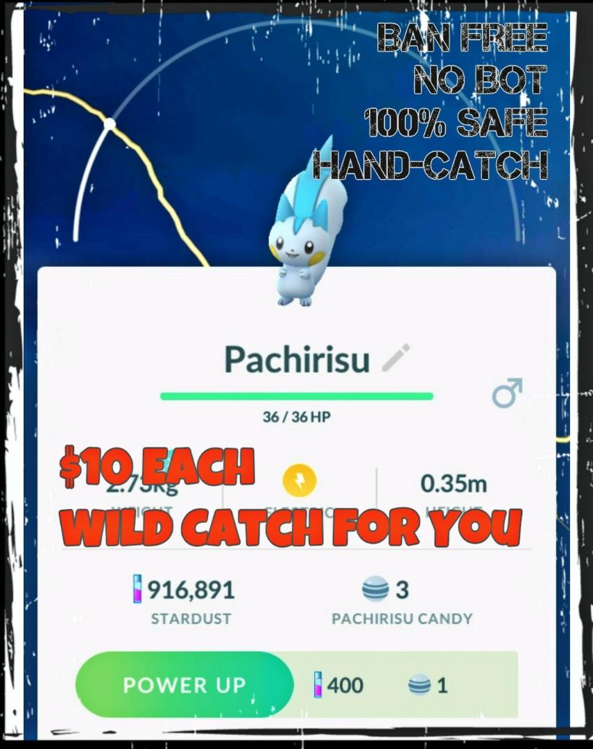 Catch Pachirisu Pokemon Go Toys Games Video Gaming Video Games On Carousell - pokemon spiral roblox codes